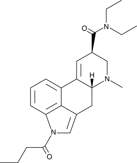 Chemical structure of 1B-LSD 125mcg Blotters