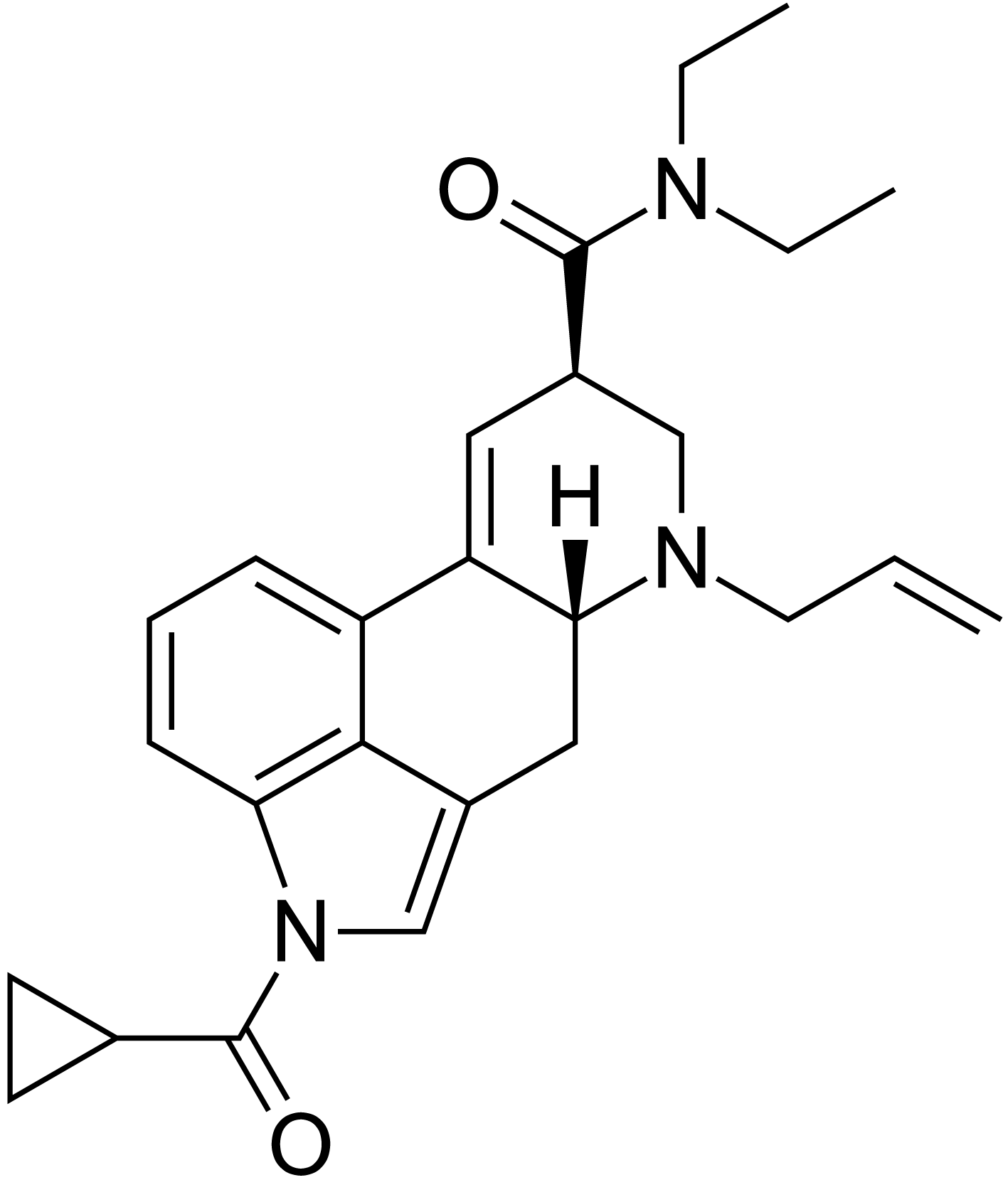 Chemical structure of 1cP-AL-LAD 150mcg Blotters