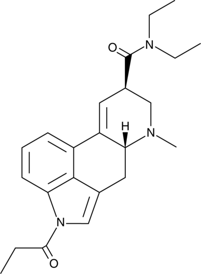 Chemical structure of 1P-LSD 100mcg Blotters