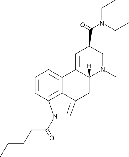Chemical structure of 1V-LSD 150mcg Blotters