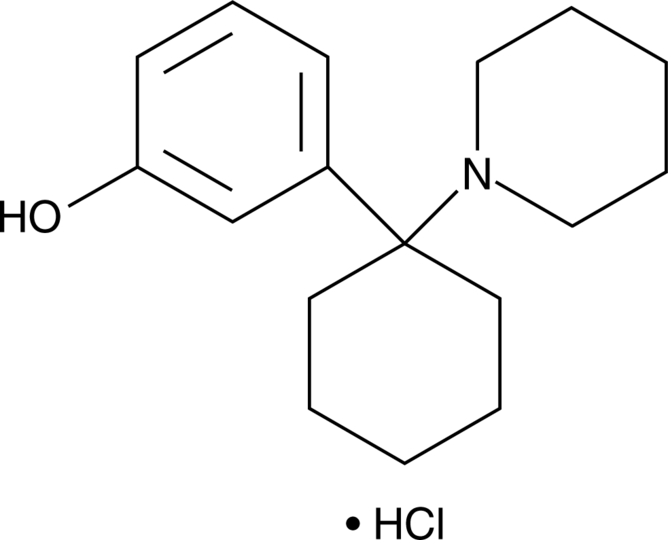 Chemical structure of 3-HO-PCP HCl